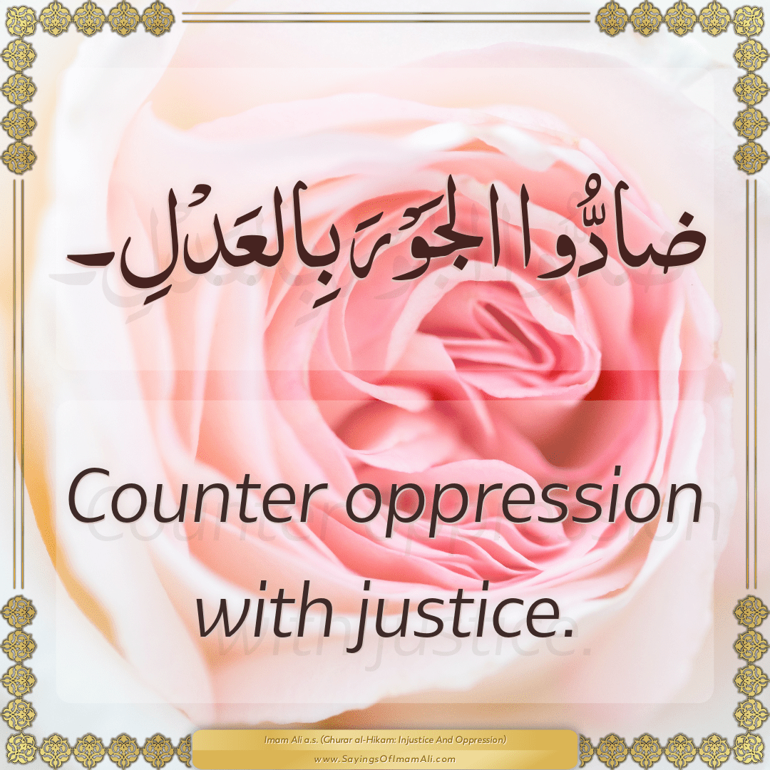 Counter oppression with justice.